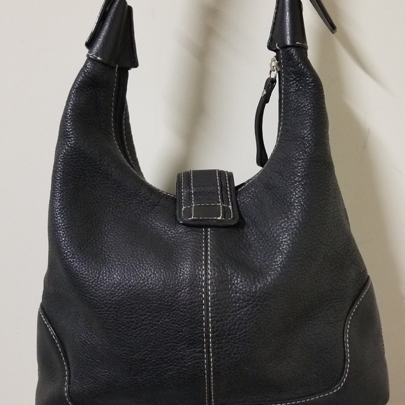 Fossil Classic Leather Black Tote Shoulder Handbag - Picture 4 of 7